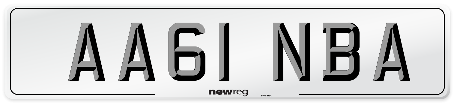 AA61 NBA Number Plate from New Reg